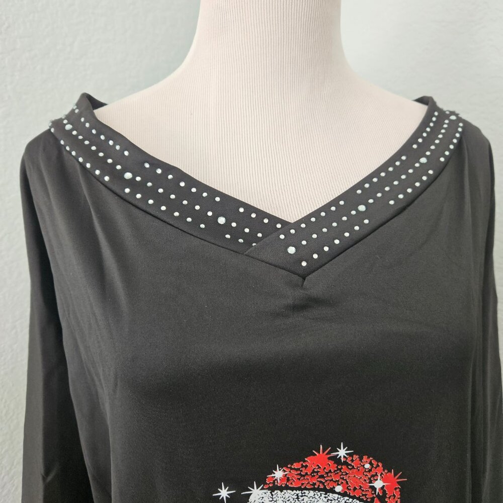 NEW YEAR Off-Shoulder Rhinestone top tunic - Picture 4 of 5